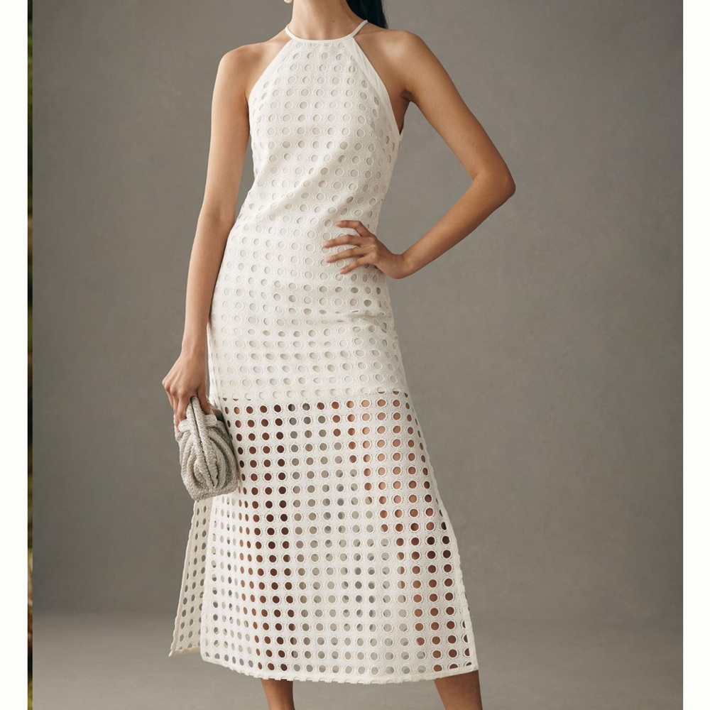 Anthropologie Vineet Bahl Eyelet Halter Dress